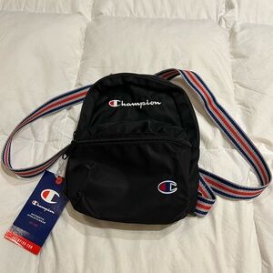 Champion Black Backpack with Striped Straps